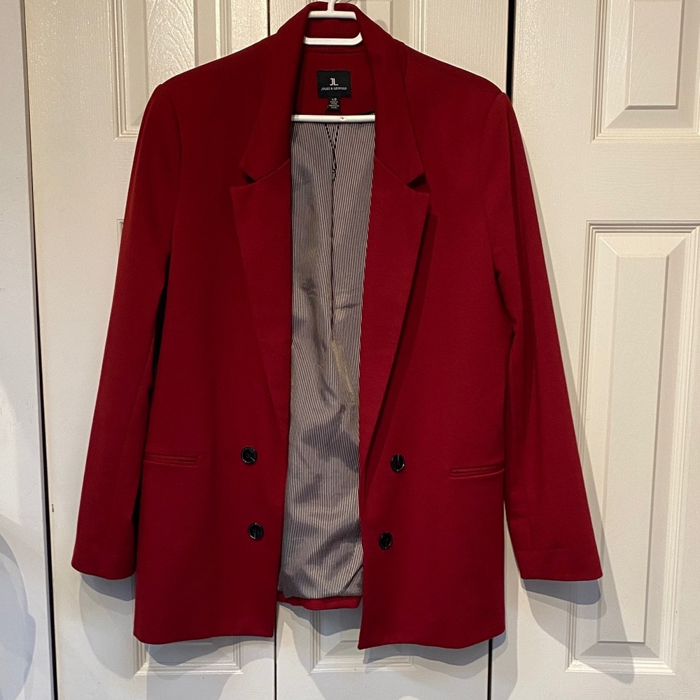Jules & Leopold blazer in deep red - Sz L - Picture 1 of 4